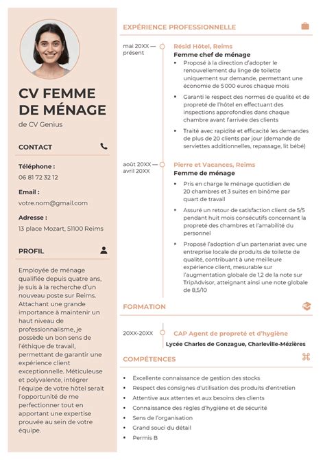 cv femme de ménage|Modèle et exemples de CV femme de ménage